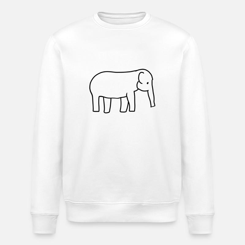 Animal Symbole Éléphant - Sweat bio ROLLER Stanley/Stella Unisexe - blanc