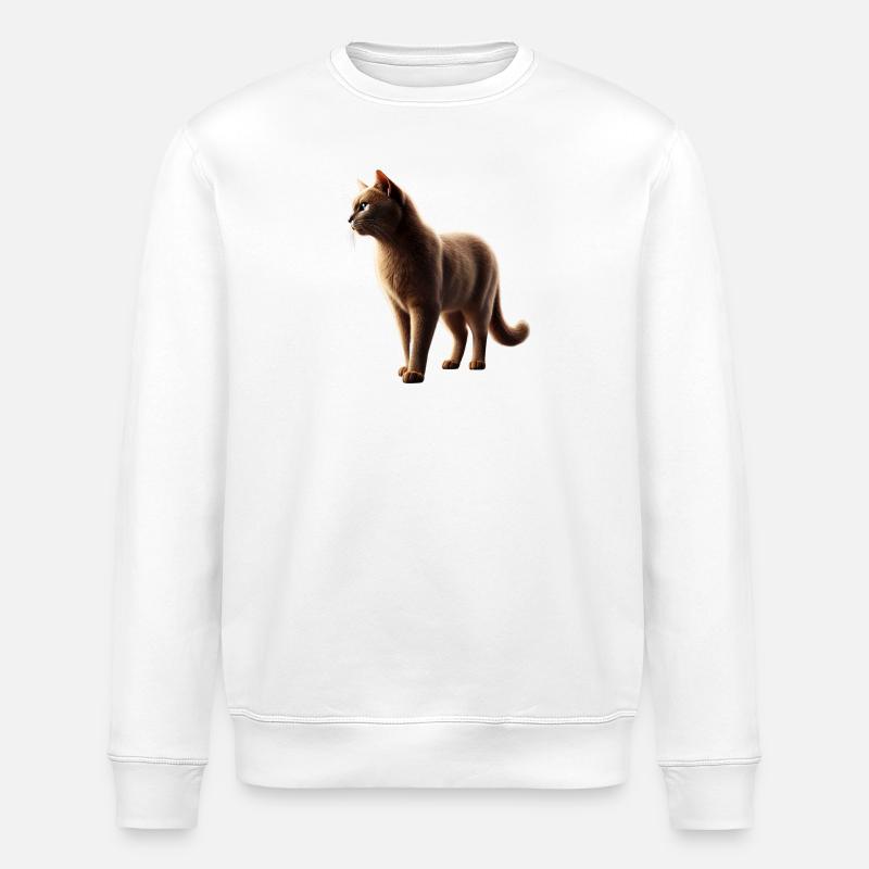 Katze Realistisch - Stanley/Stella Unisex Bio-Sweatshirt ROLLER - Weiß