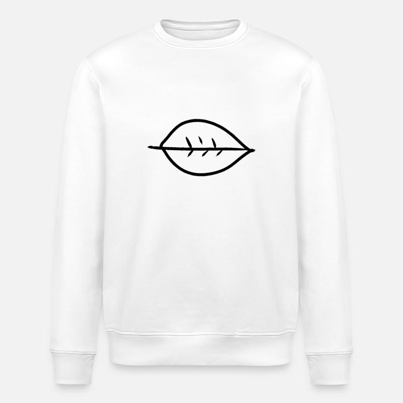 Leaf Symbol Shape Nature - Stanley/Stella ROLLER Unisex Organic Sweatshirt - white