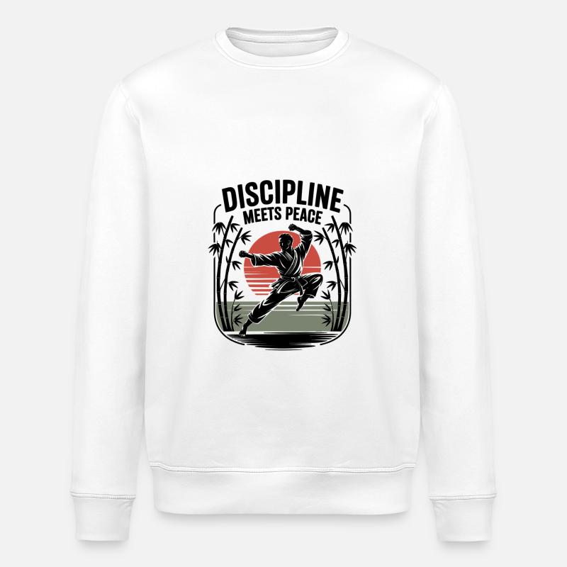 Discipline Meets Peace - Stanley/Stella Unisex Bio-Sweatshirt ROLLER - Weiß