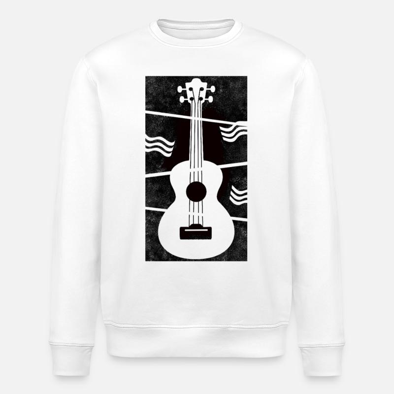 Ukulele meets geometry black - Stanley/Stella ROLLER Unisex Organic Sweatshirt - white