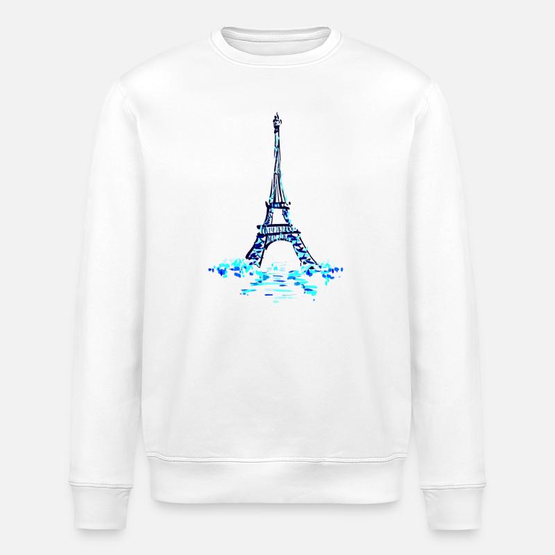 Eiffelturm  - Stanley/Stella Unisex Bio-Sweatshirt ROLLER - Weiß