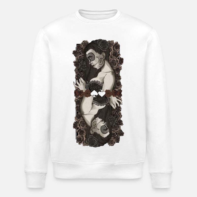 Deux catrines jumelles en roses - Sweat bio ROLLER Stanley/Stella Unisexe - blanc