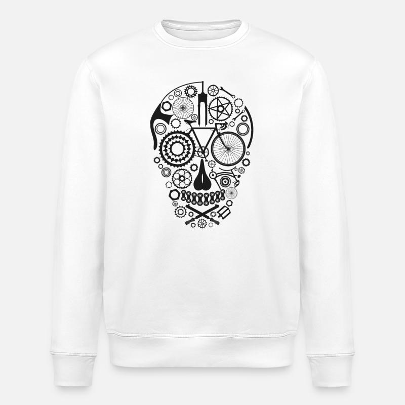 Bicycle Skull black - Stanley/Stella Unisex Bio-Sweatshirt ROLLER - Weiß