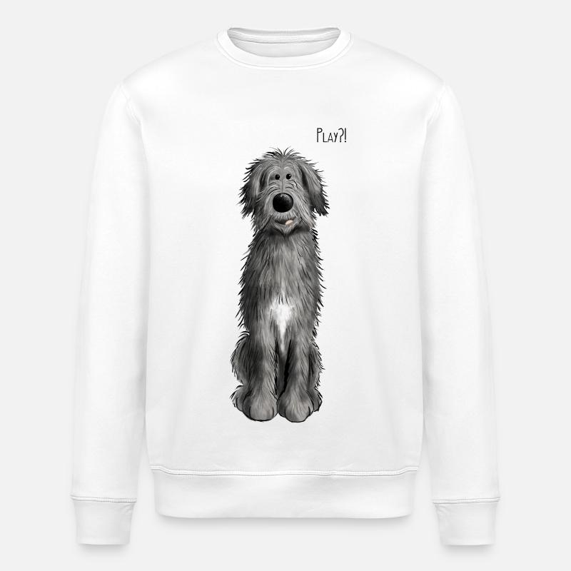 Irischer Wolfshund Play - Stanley/Stella Unisex Bio-Sweatshirt ROLLER - Weiß
