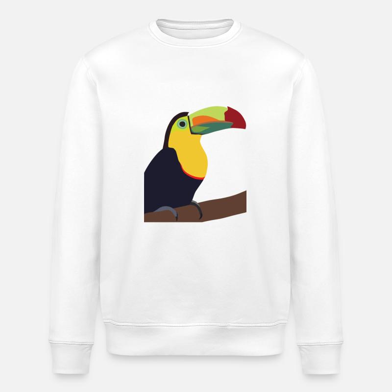 Timmy, der Toucan - Stanley/Stella Unisex Bio-Sweatshirt ROLLER - Weiß
