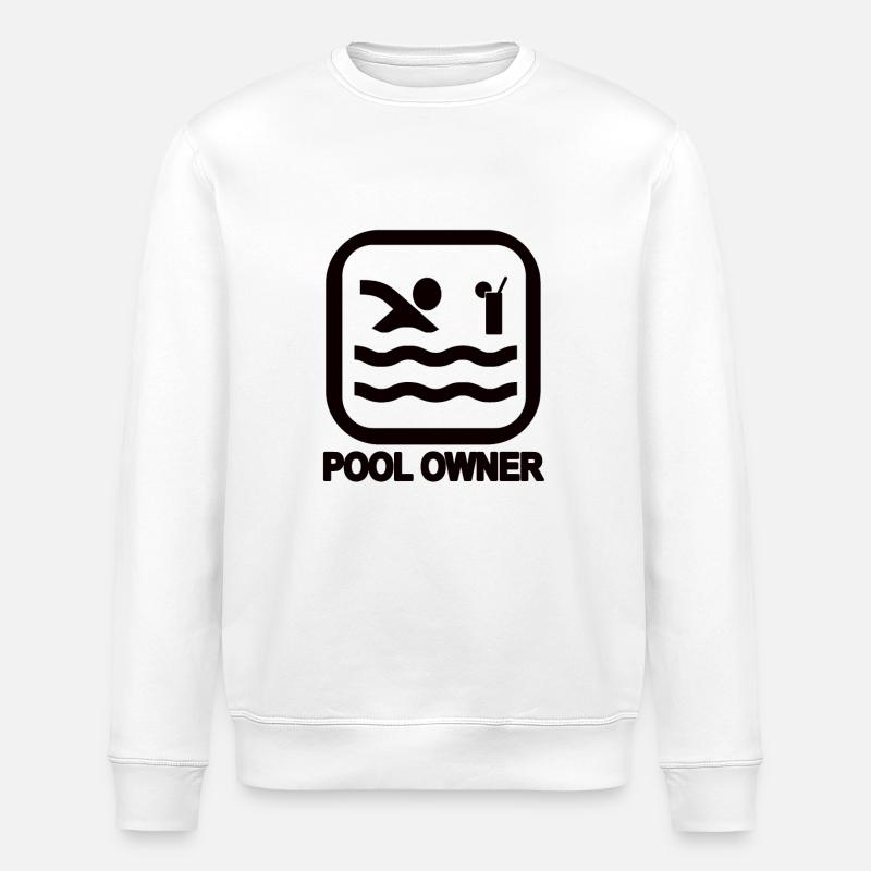 Propriétaire de piscine noir - Sweat bio ROLLER Stanley/Stella Unisexe - blanc