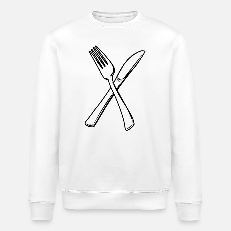 Couteau et fourchette transparents - Sweat bio ROLLER Stanley/Stella Unisexe - blanc