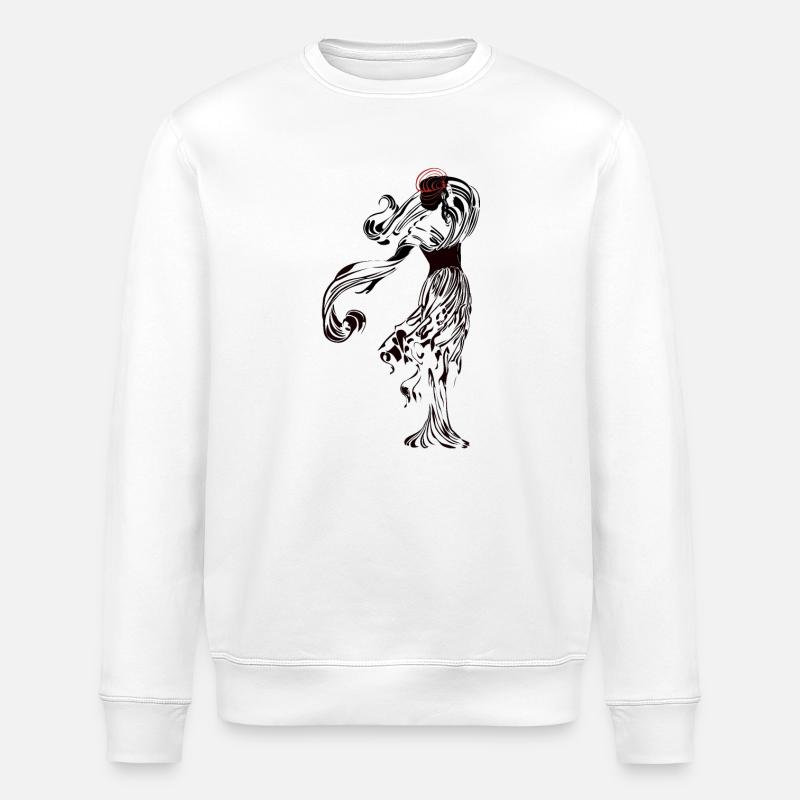 Mystische Dame in Silhouette - Stanley/Stella Unisex Bio-Sweatshirt ROLLER - Weiß