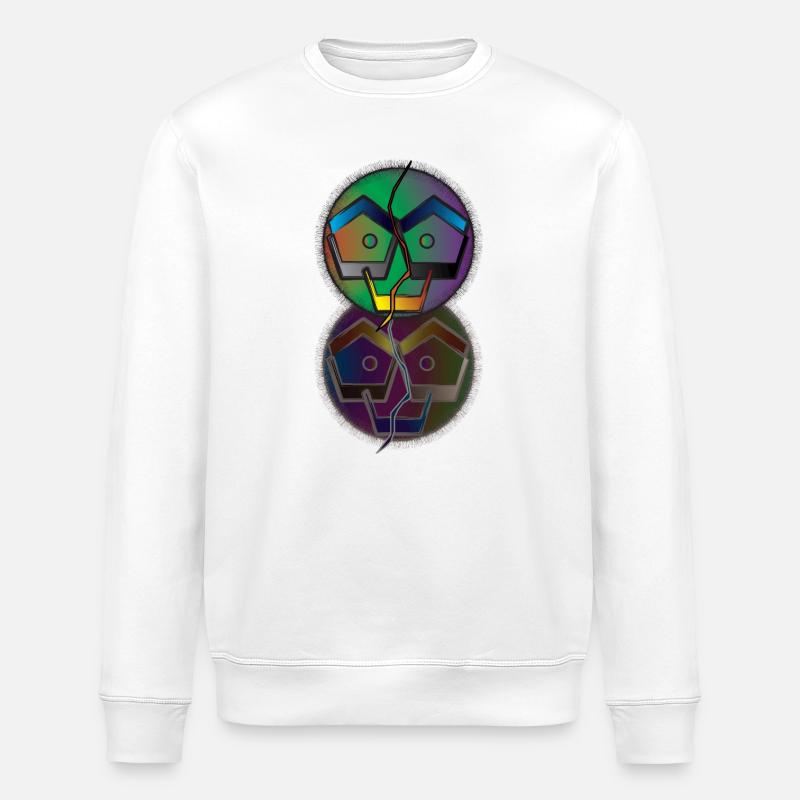 Chromatic Crack Duo - Stanley/Stella Unisex Bio-Sweatshirt ROLLER - Weiß