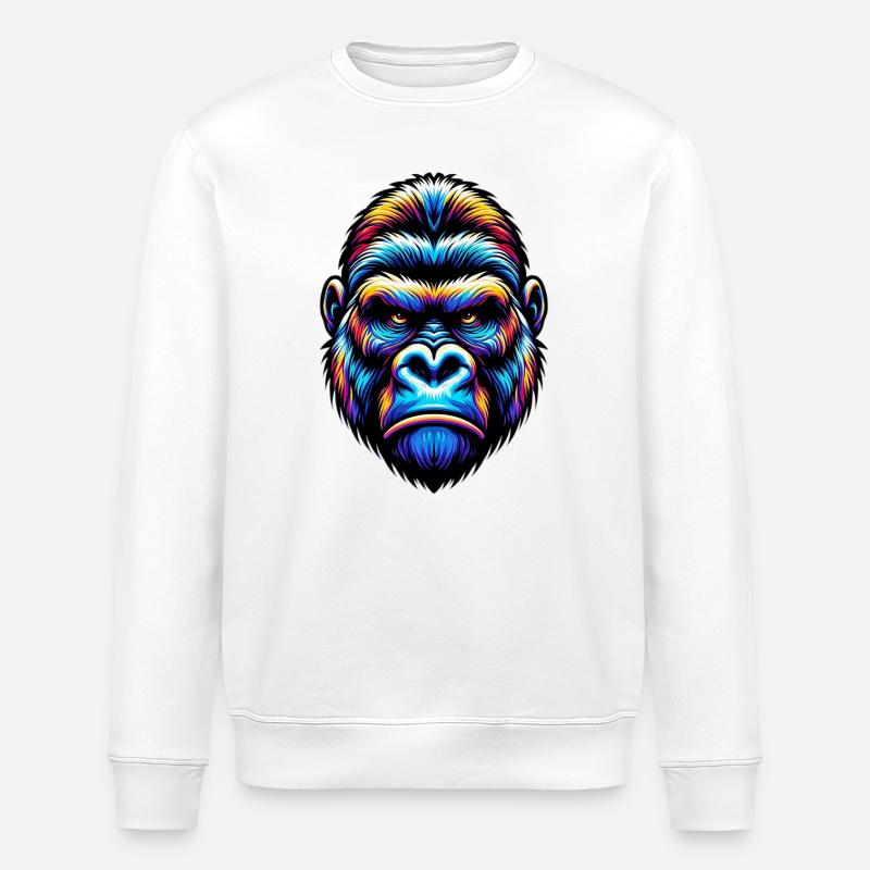 Gorille - Sweat bio ROLLER Stanley/Stella Unisexe - blanc