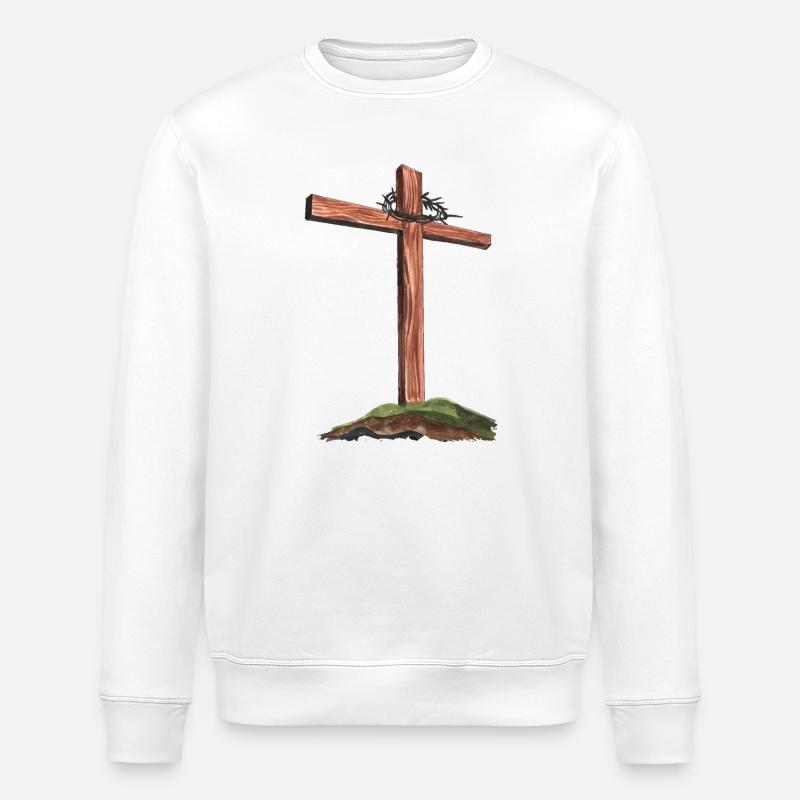 Croix Ealistic Golgotha - Sweat bio ROLLER Stanley/Stella Unisexe - blanc
