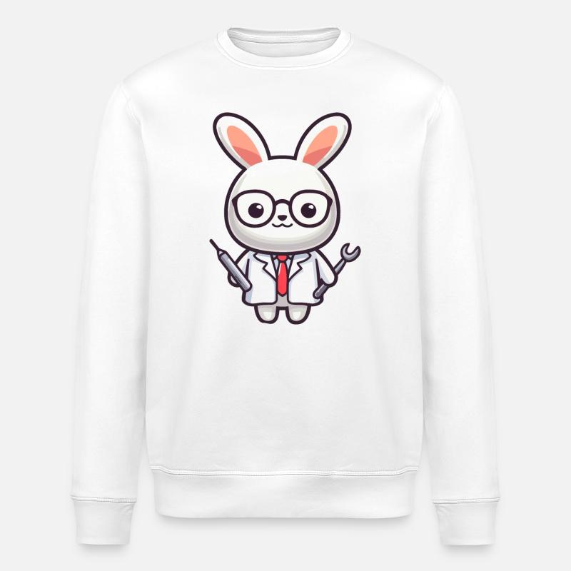 Doktor Bunny: Der Karottenpfleger - Stanley/Stella Unisex Bio-Sweatshirt ROLLER - Weiß