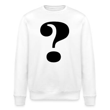 Big question mark - Stanley/Stella ROLLER Unisex Organic Sweatshirt - white - Front - Nik (191cm)