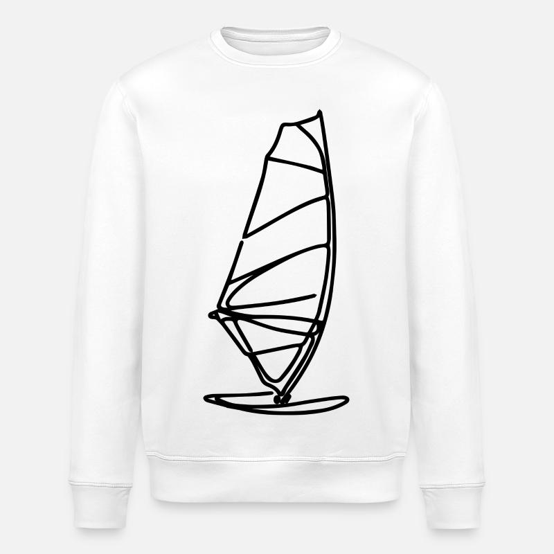 Sailing Board Drawing - Stanley/Stella ROLLER Unisex Organic Sweatshirt - white