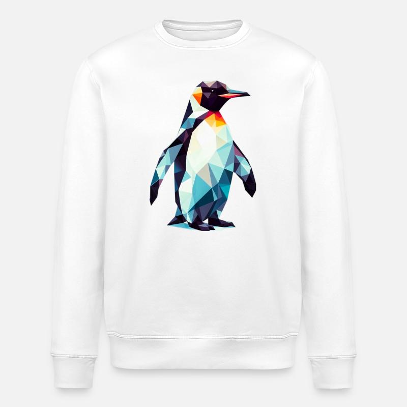 Polygonal Penguin - Stanley/Stella ROLLER Unisex Organic Sweatshirt - white