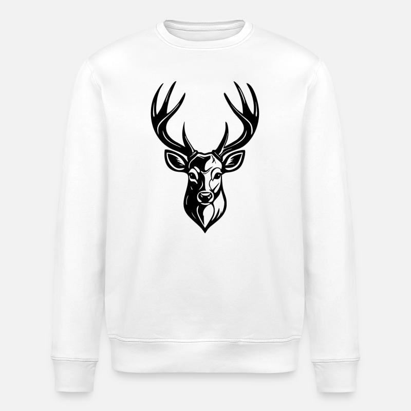 TÊTE DE CERF - Sweat bio ROLLER Stanley/Stella Unisexe - blanc