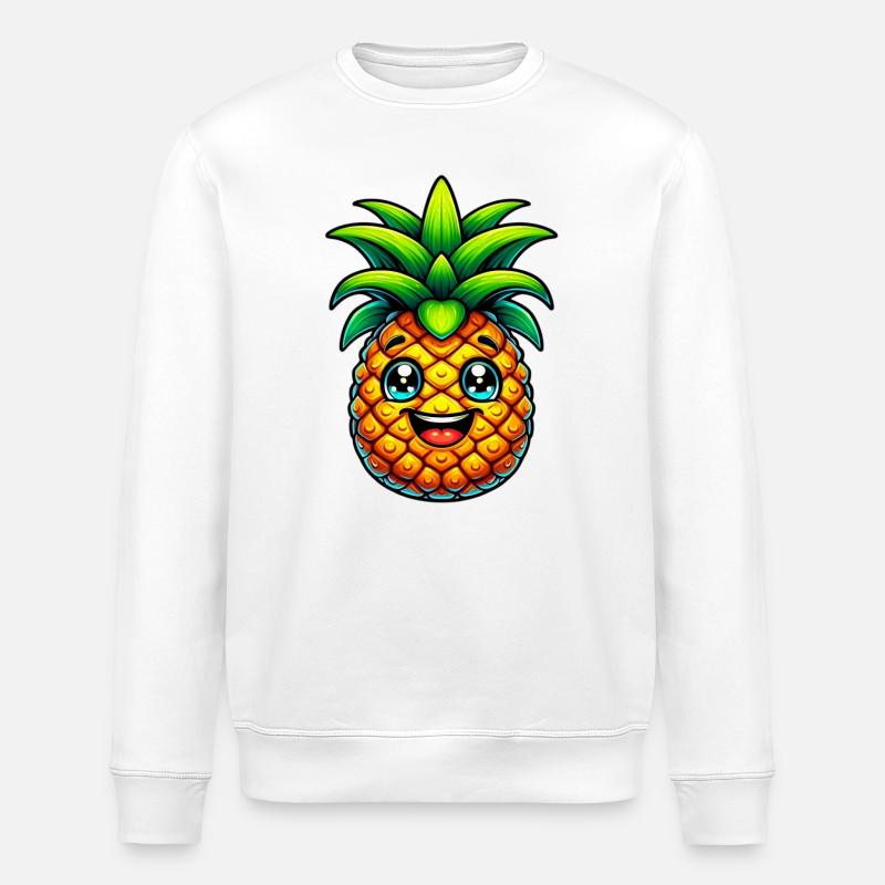 Pineapple - Stanley/Stella ROLLER Unisex Organic Sweatshirt - white