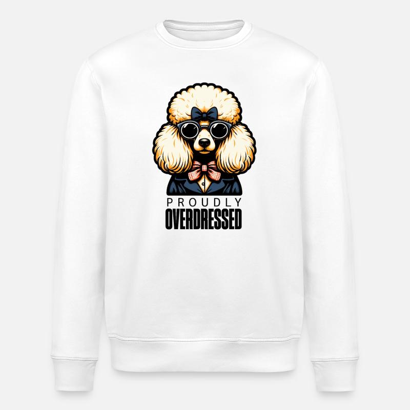 Proudly Overdressed – Pudel im stylischen Anzug - Stanley/Stella Unisex Bio-Sweatshirt ROLLER - Weiß