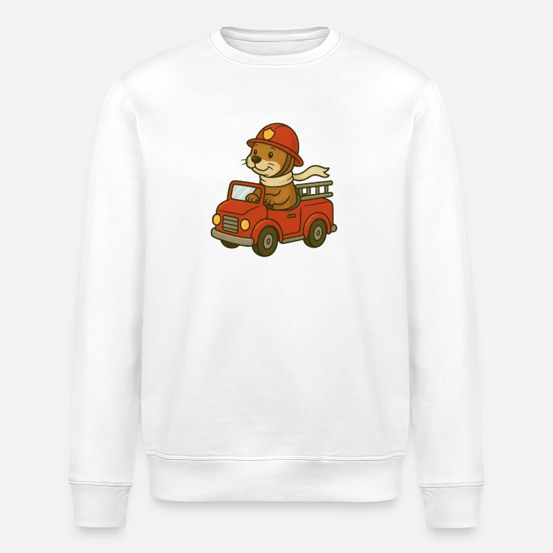 Conception du camion de pompiers Otter - Sweat bio ROLLER Stanley/Stella Unisexe - blanc