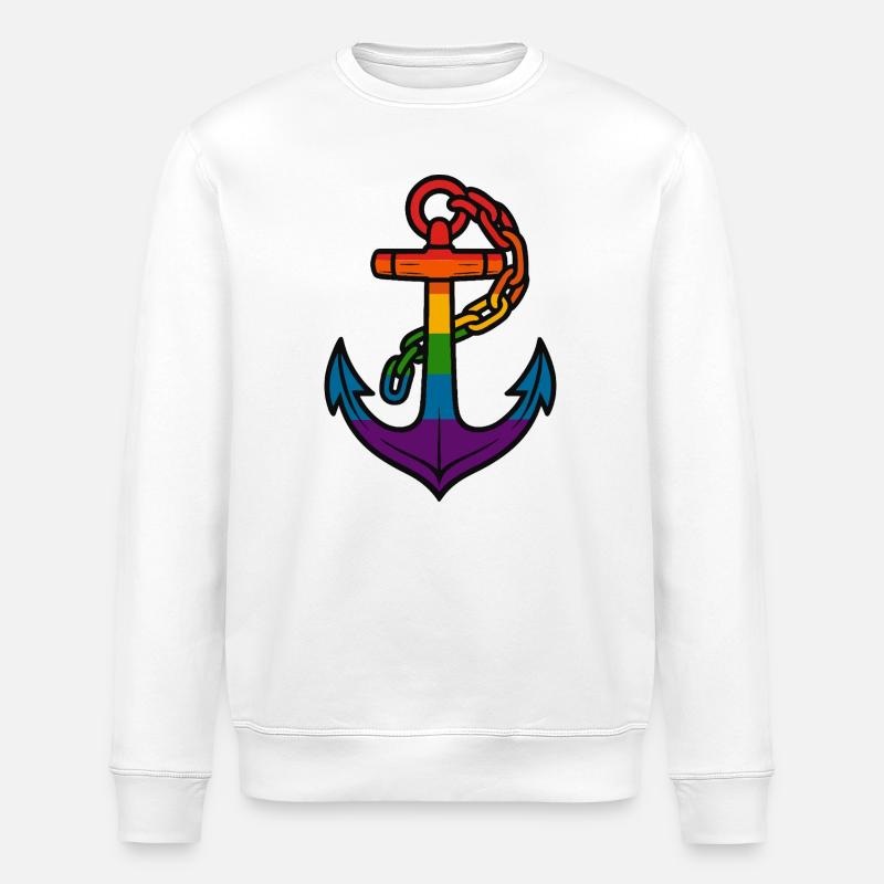 Regenbogenanker mit Farbverlauf - Stanley/Stella Unisex Bio-Sweatshirt ROLLER - Weiß