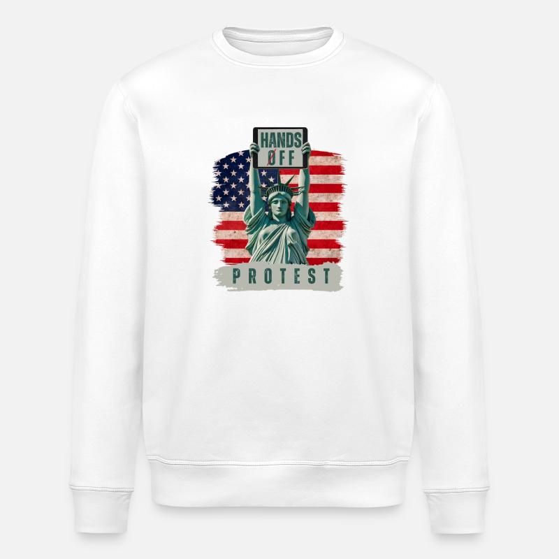 Hands Off Protest - Stanley/Stella ROLLER Unisex Organic Sweatshirt - white