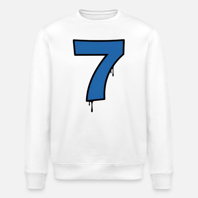 Graffiti Seven Blue Drops - Stanley/Stella ROLLER Unisex Organic Sweatshirt - white