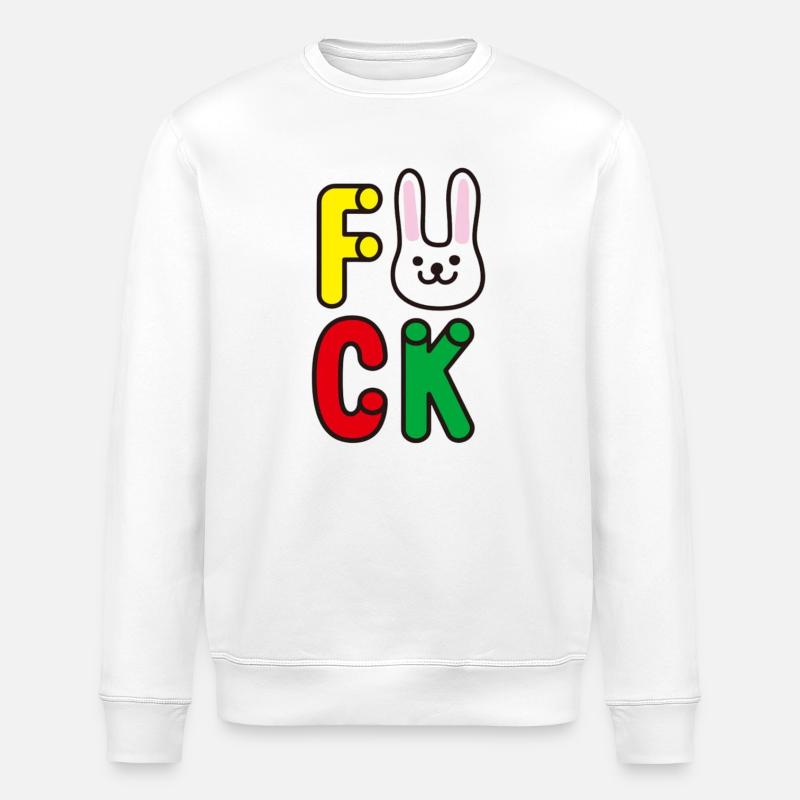 Fröhliches Alphabet mit Hase - Stanley/Stella Unisex Bio-Sweatshirt ROLLER - Weiß