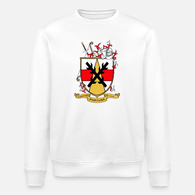 Fortuna Wappen Schild mit Helm - Stanley/Stella Unisex Bio-Sweatshirt ROLLER - Weiß
