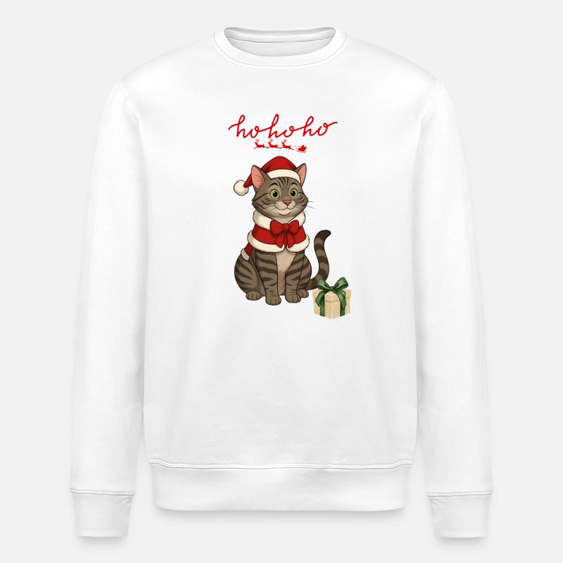 HoHoho, chat gris - Sweat bio ROLLER Stanley/Stella Unisexe - blanc