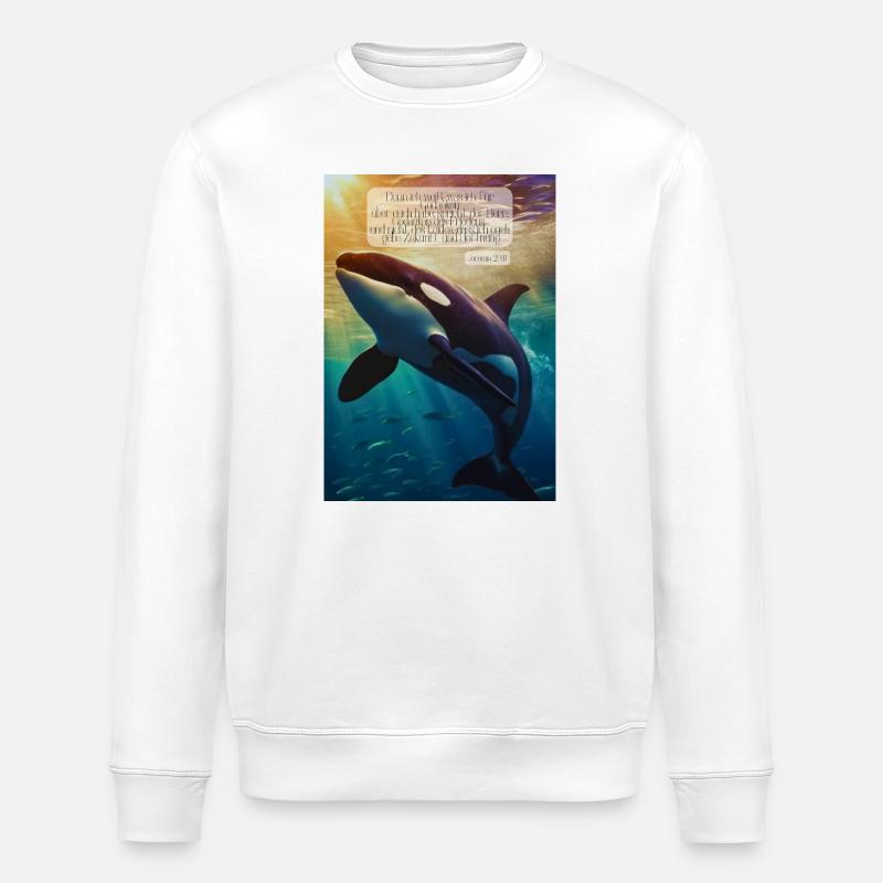 Orca Unterwasser Hoffnungsvers - Stanley/Stella Unisex Bio-Sweatshirt ROLLER - Weiß