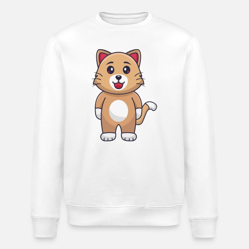 Chat de dessin animé - Sweat bio ROLLER Stanley/Stella Unisexe - blanc