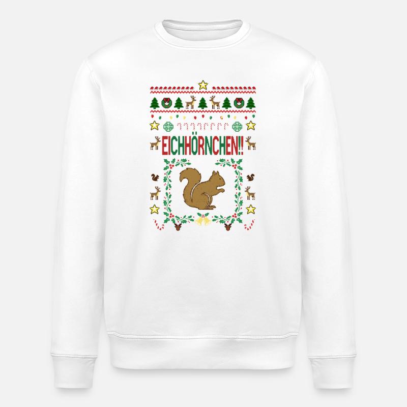 Achtung Eichhörnchen, Christmas, Bescherung  - Stanley/Stella Unisex Bio-Sweatshirt ROLLER - Weiß