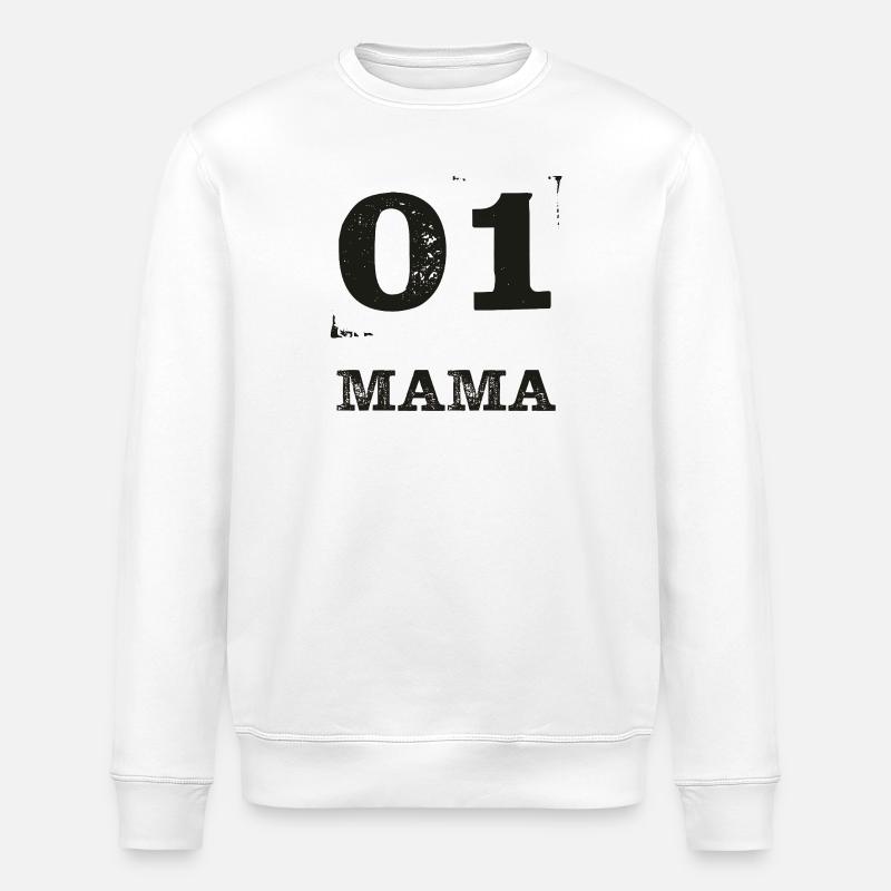 01 MAMA Distressed - Stanley/Stella ROLLER Unisex Organic Sweatshirt - white