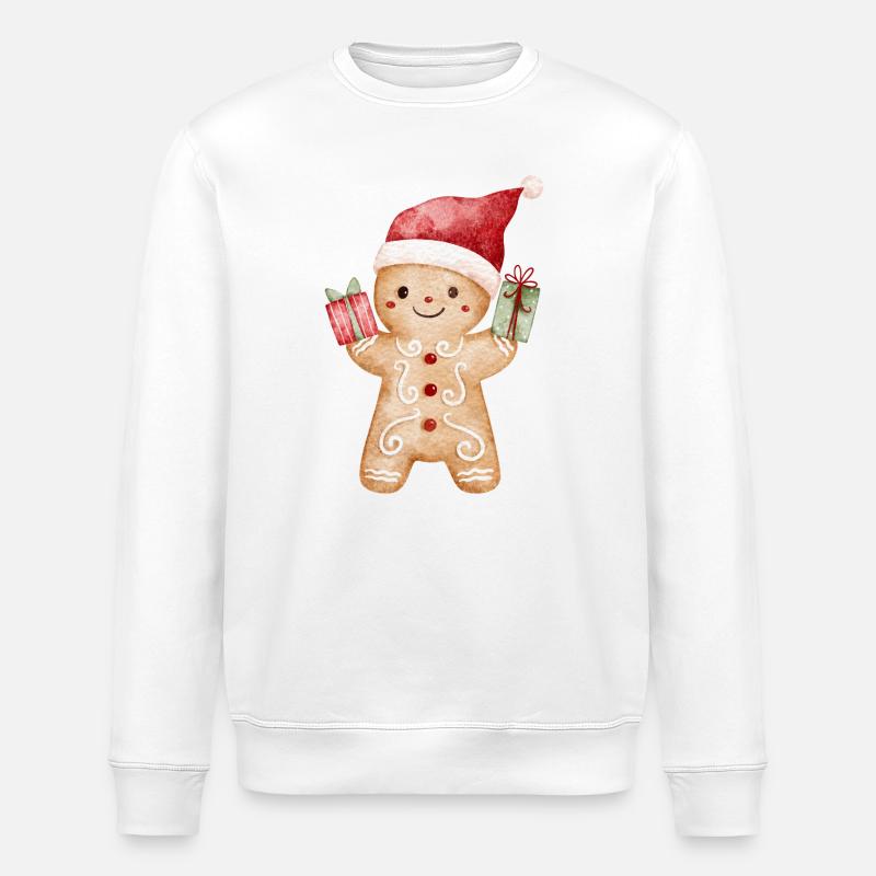 Lebkuchenmann mit Geschenken - Stanley/Stella Unisex Bio-Sweatshirt ROLLER - Weiß