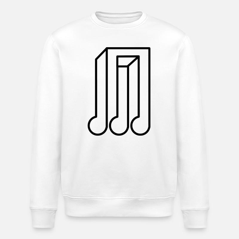 Optical Illusion Note - Illusion Musician Singer - Stanley/Stella ROLLER Unisex Organic Sweatshirt - white