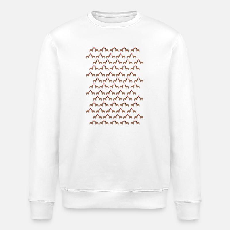 Dackel Herz Hunde Dachshunde - Stanley/Stella Unisex Bio-Sweatshirt ROLLER - Weiß