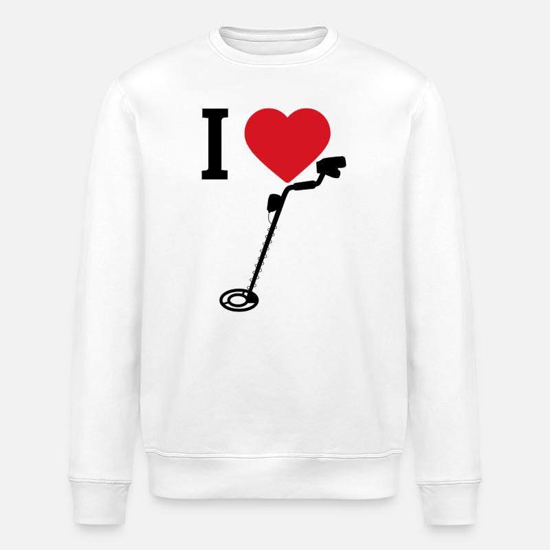 I_Love_metaldetecting - Stanley/Stella Unisex Bio-Sweatshirt ROLLER - Weiß