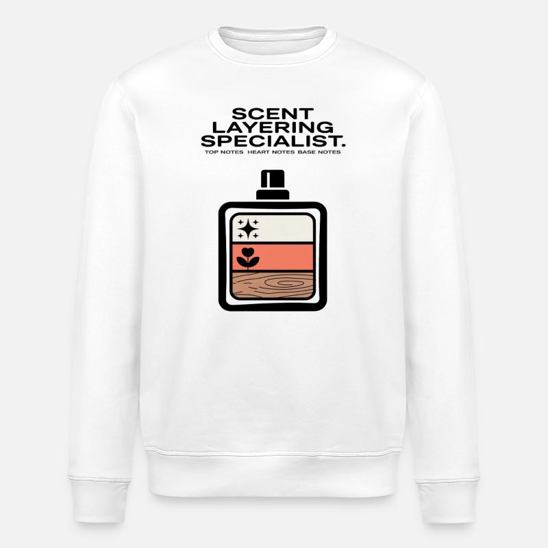 Scent Layering Top Heart Base Notes - Stanley/Stella ROLLER Unisex Organic Sweatshirt - white