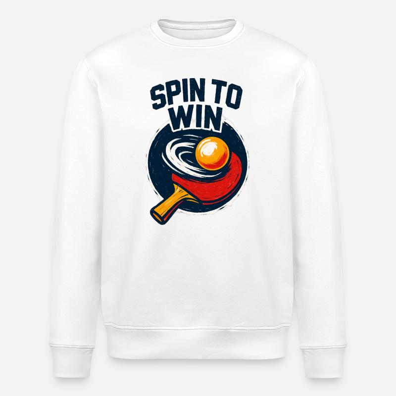 Spin to Win - Ping Pong - Stanley/Stella ROLLER Unisex Organic Sweatshirt - white