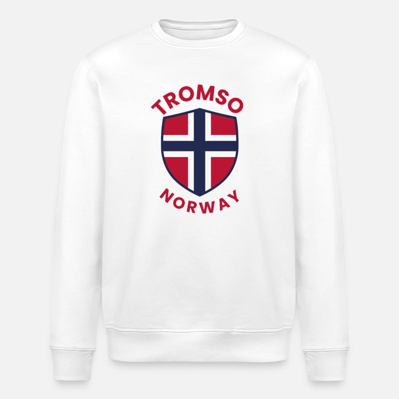 Bouclier de Tromsø : drapeau norvégien - Sweat bio ROLLER Stanley/Stella Unisexe - blanc
