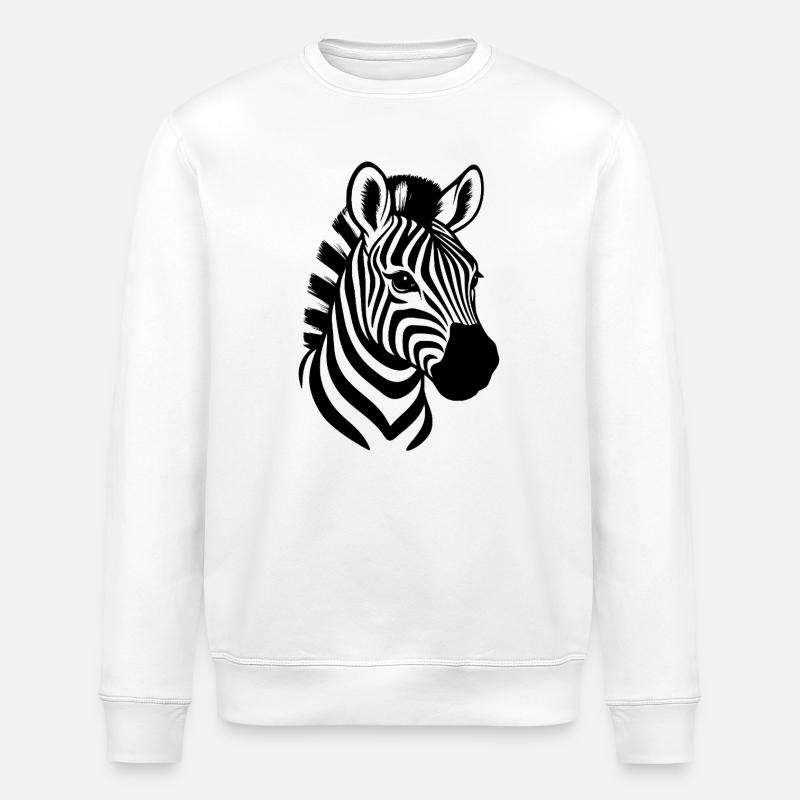 Zebra Head - Zebra - Stanley/Stella ROLLER Unisex Organic Sweatshirt - white