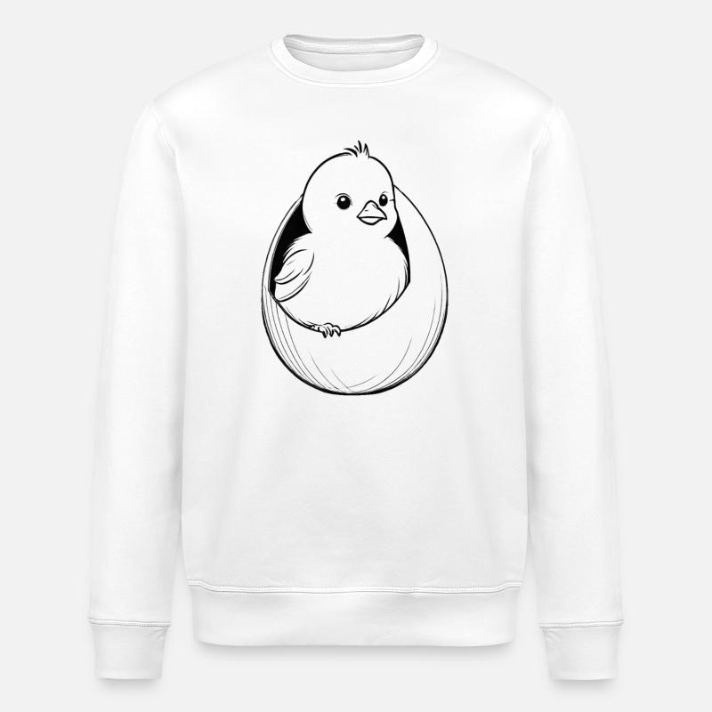 Vogelwachtel im Ei - Stanley/Stella Unisex Bio-Sweatshirt ROLLER - Weiß