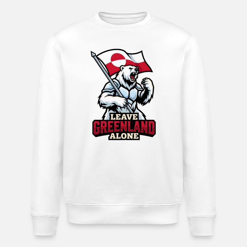 Leave Greenland Alone Eisbärenflaggen-Design - Stanley/Stella Unisex Bio-Sweatshirt ROLLER - Weiß