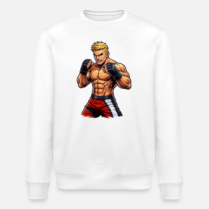 Combattant de MMA avec des muscles - Sweat bio ROLLER Stanley/Stella Unisexe - blanc