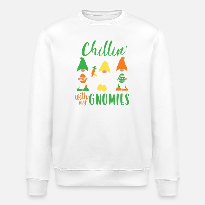 Chillin' with My Gnomies Osterdesign - Stanley/Stella Unisex Bio-Sweatshirt ROLLER - Weiß
