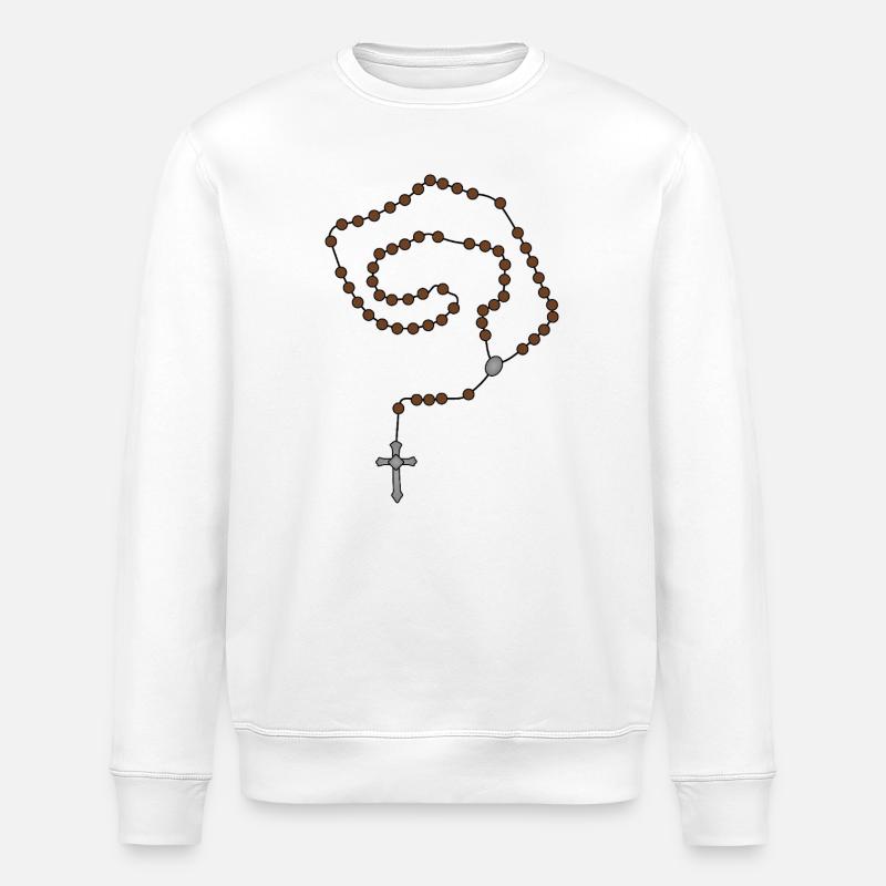 Spiralrosenkranzperlen auf Schwarz - Stanley/Stella Unisex Bio-Sweatshirt ROLLER - Weiß