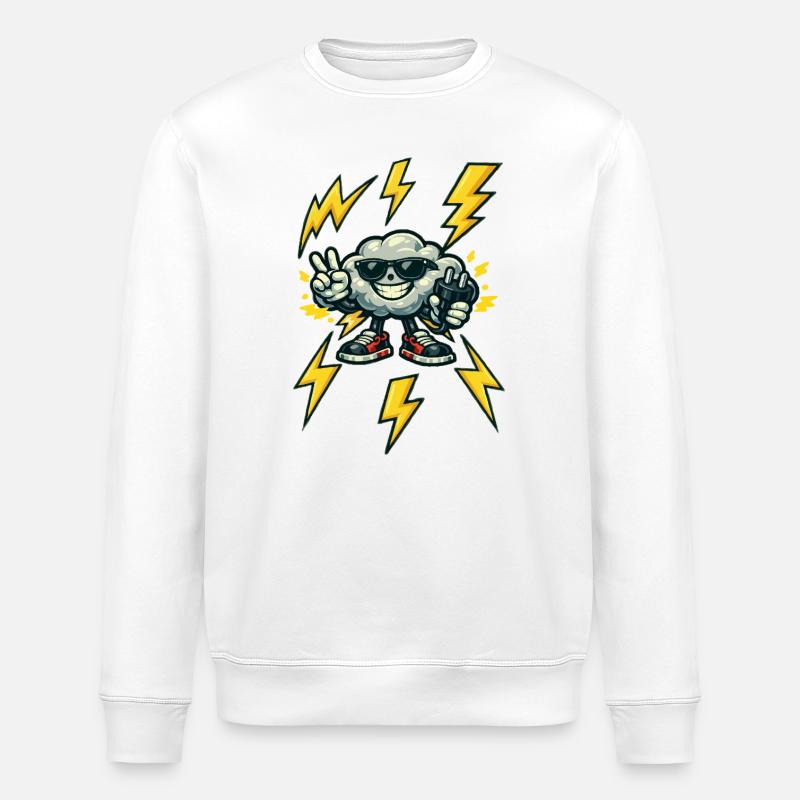 Dondercloud Rockster - Stanley/Stella ROLLER Unisex Organic Sweatshirt - white