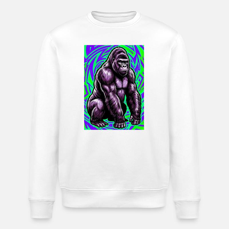 Gorilla - Stanley/Stella Unisex Bio-Sweatshirt ROLLER - Weiß