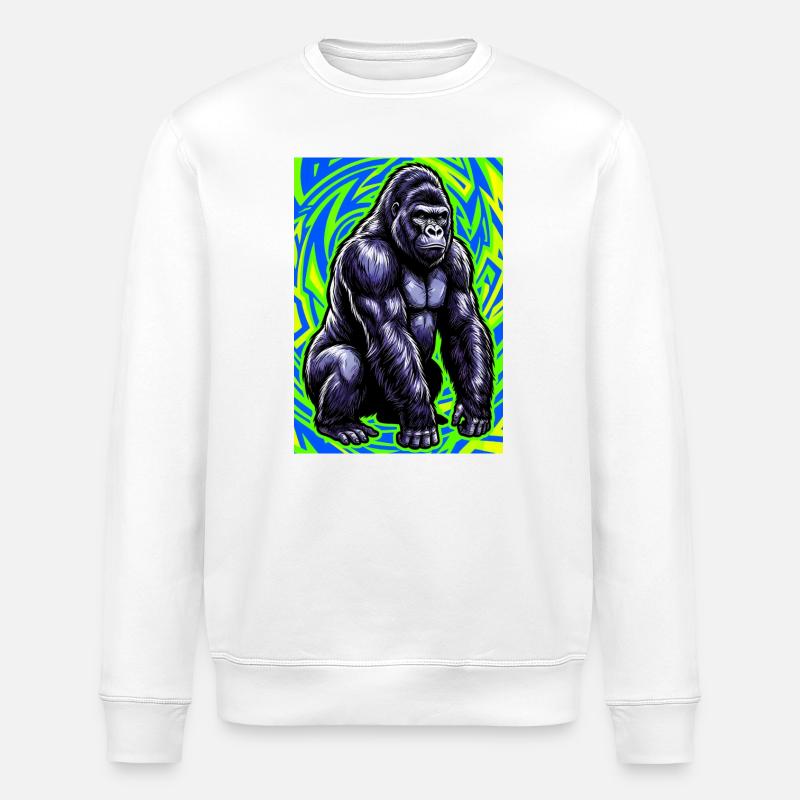 Gorilla - Stanley/Stella Unisex Bio-Sweatshirt ROLLER - Weiß